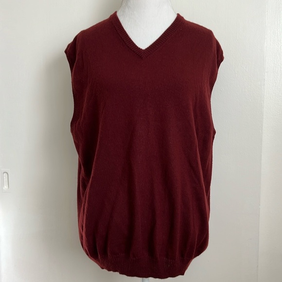 PRONTO UOMO Sweater Vest Size L 100% Merino Wool - Picture 1 of 4